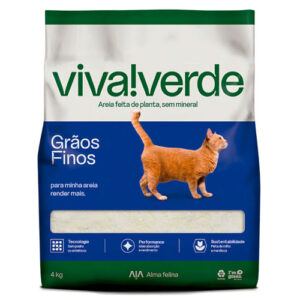 Viva!Verde Areia Higiênica para Gatos - Grãos Finos - 4kg