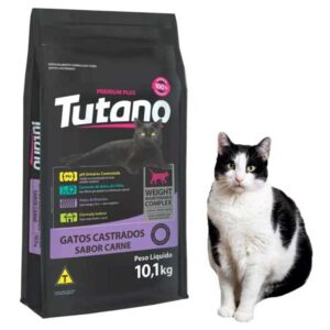 Ração Tutano Gatos Castrados Carne Todas As Idades 10,1kg