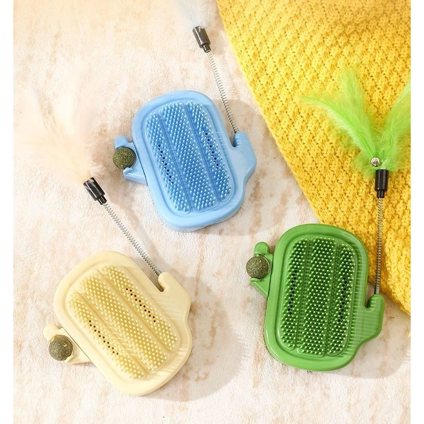 Arranhador De Canto Cacto Para Gatos Conjunto Com 2 Peças(PENA E CATNIP) - Image 2