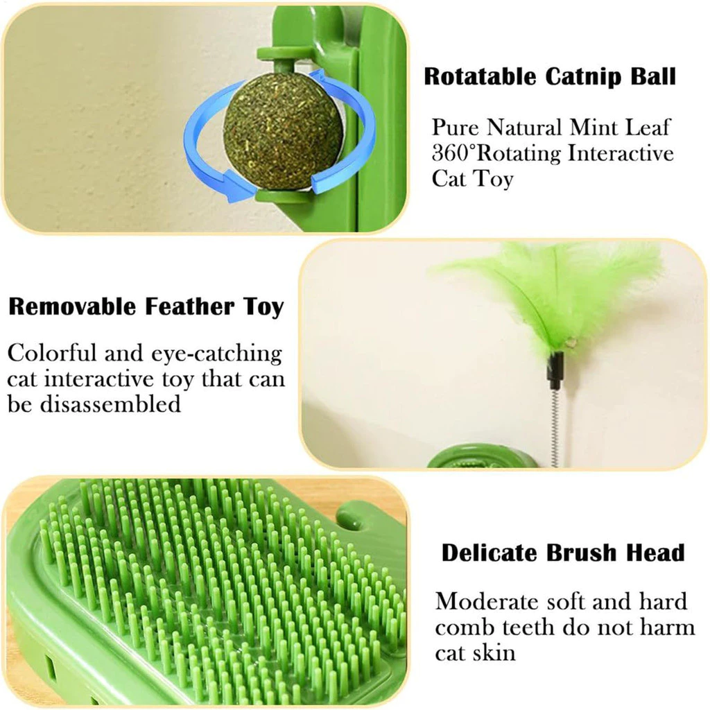 Arranhador De Canto Cacto Para Gatos Conjunto Com 2 Peças(PENA E CATNIP) - Image 6