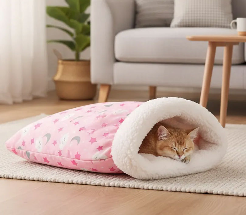 Cama Saco De Dormir Toca Pet Cachorro Gato Quentinha Lavável - Image 2
