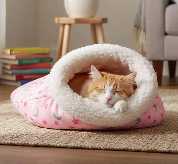 Cama Saco De Dormir Toca Pet Cachorro Gato Quentinha Lavável - Image 3