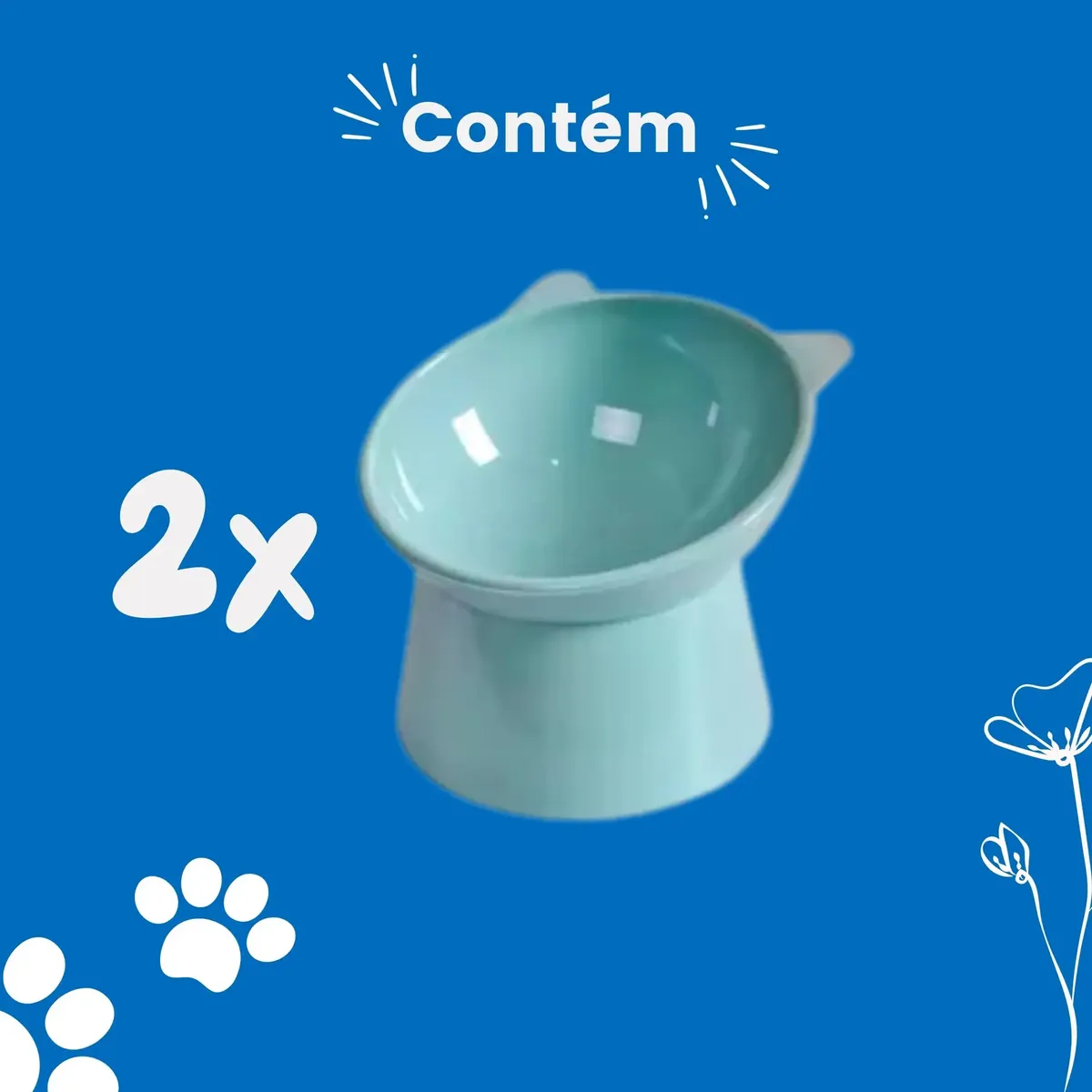 Kit 2 Comedouro Bebedouro Postura Correta Elevado Gatinho - Image 7