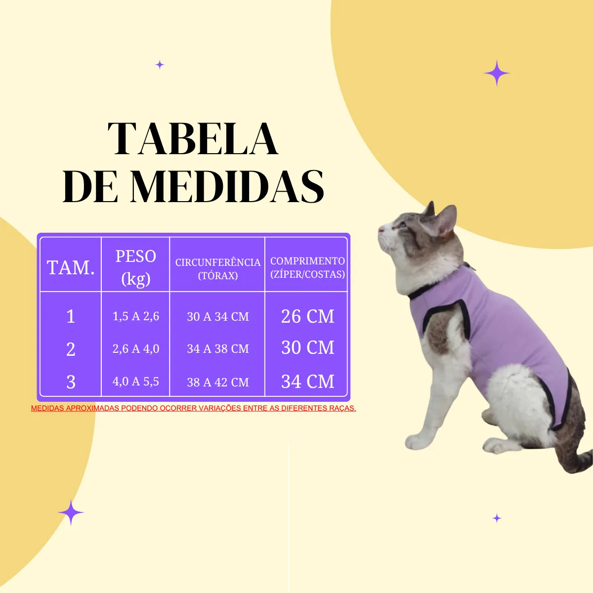 Roupa Pós Cirúrgica Para Gatos (fêmeas) - Tamanho 1, 2, 3 - Image 4