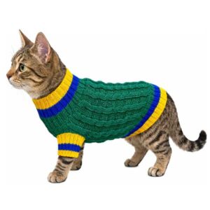 Roupinha Pet Tricô Gatos & Cães Copa Brasil - Katlen Tricot Verde / Ppp