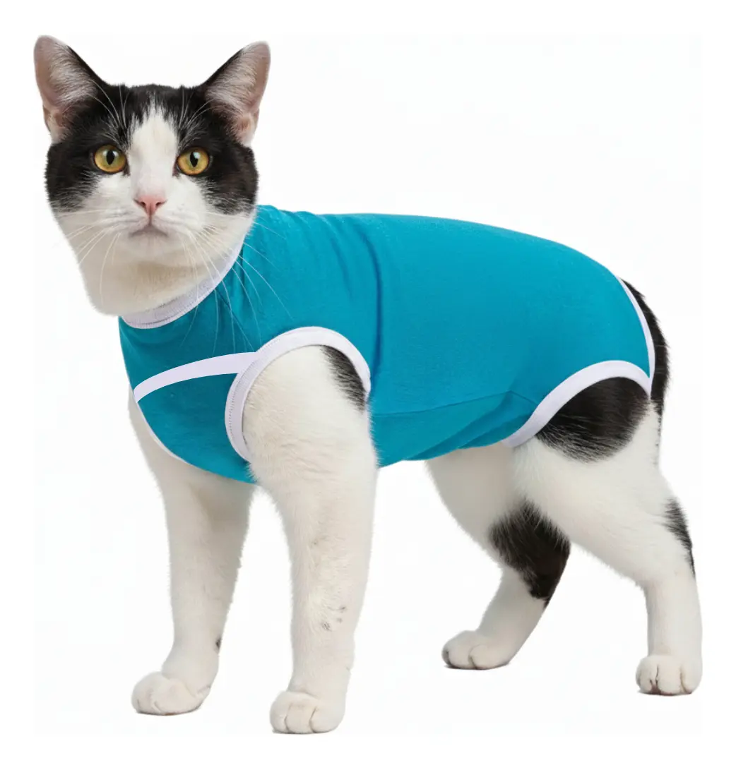 Roupa Pós Cirúrgica Gatos Castração Operatória Tamanho 1 2 3 COR AZUL