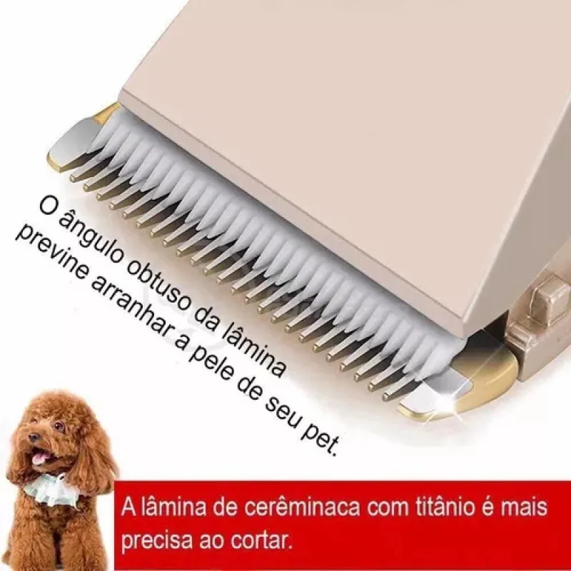 Máquina De Tosa Pet Silenciosa Cães Gatos Sem Fio Profissional - Image 7