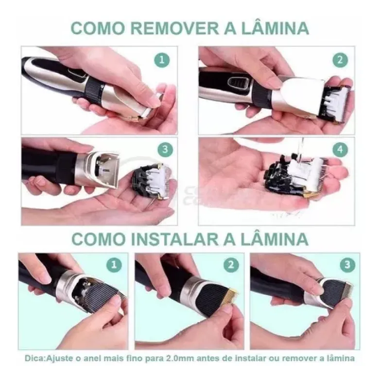 Máquina De Tosa Pet Silenciosa Cães Gatos Sem Fio Profissional - Image 8